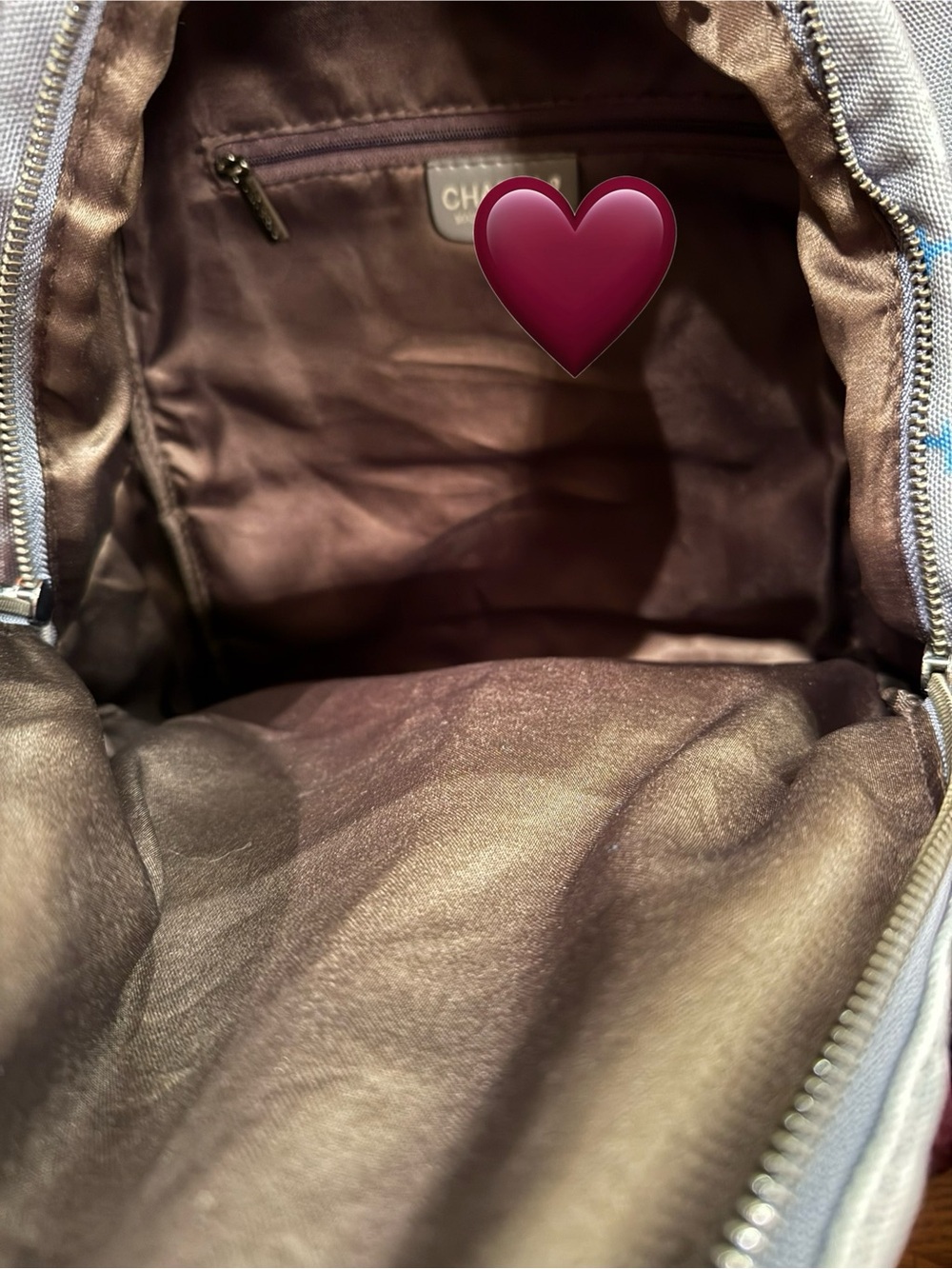 Canvas Backpack with Black Leather Trim - Picture 3 of 8